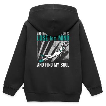 Freediving Gift - Kids Premium Organic Zip-up Hoodie - black - Back - AI Model Kid Male (0cm)