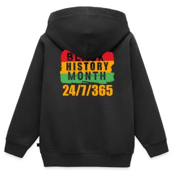 Black History Month Black History American - Kinder Premium Organic Zip Hoodie - Schwarz - Hinten - AI Model Kid Male (0cm)
