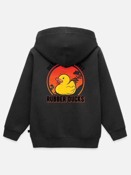 Gummiente Junge Quietscheente Badeente - Kinder Premium Organic Zip Hoodie -