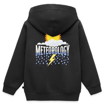 Météorologue Prévisions météorologiques - Sweat Premium à capuche zippé enfant bio - noir - Dos - AI Model Kid Male (0cm)