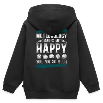 Météorologue Prévisions météorologiques - Sweat Premium à capuche zippé enfant bio - noir - Dos - AI Model Kid Male (0cm)