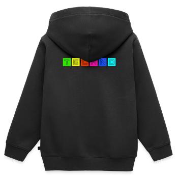 Techno - Kids Premium Organic Zip-up Hoodie - black - Back - AI Model Kid Male (0cm)