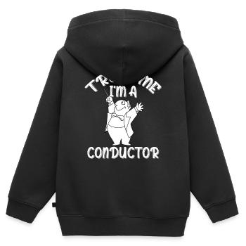 Conductor conducting Concert Orchestra - Kids Premium Organic Zip-up Hoodie - black - Back - AI Model Kid Male (0cm)