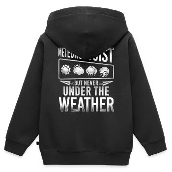 Météorologue Prévisions météorologiques - Sweat Premium à capuche zippé enfant bio - noir - Dos - AI Model Kid Male (0cm)