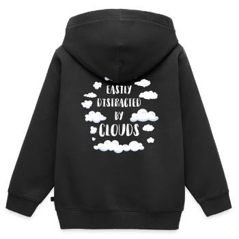 Météorologue Prévisions météorologiques - Sweat Premium à capuche zippé enfant bio - noir - Dos - AI Model Kid Male (0cm)