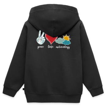 Météorologue Prévisions météorologiques - Sweat Premium à capuche zippé enfant bio - noir - Dos - AI Model Kid Male (0cm)