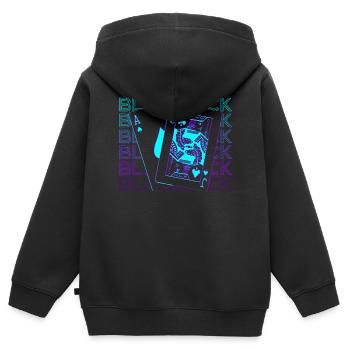 Blackjack Pik-Bube Pik-Ass Retro Geschenk - Kinder Premium Organic Zip Hoodie - Schwarz - Hinten - AI Model Kid Male (0cm)