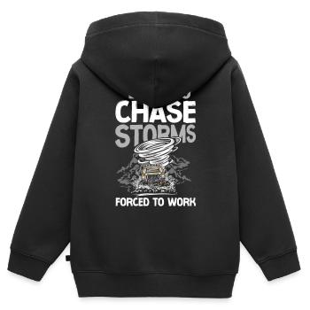 Storm Chaser Hurricane Meteorology - Kinder Premium Organic Zip Hoodie - Schwarz - Hinten - AI Model Kid Male (0cm)