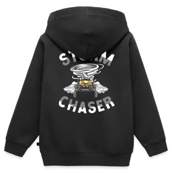 Storm Chaser Hurricane Meteorology - Kinder Premium Organic Zip Hoodie - Schwarz - Hinten - AI Model Kid Male (0cm)