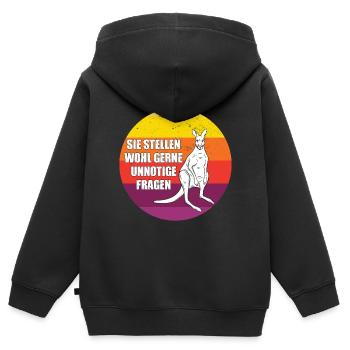 Känguru Retro Beuteltiere Australien - Kinder Premium Organic Zip Hoodie - Schwarz - Hinten - AI Model Kid Male (0cm)