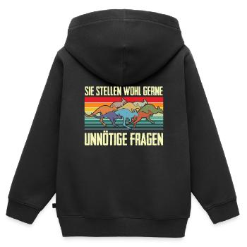 Känguru Unnötige Fragen Australien Retro Fauna - Kinder Premium Organic Zip Hoodie - Schwarz - Hinten - AI Model Kid Male (0cm)