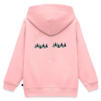 Nature Hiking Imprint Mountain Motif - Kids Premium Organic Zip-up Hoodie - rose - Back - AI Model Kid Female (0cm)