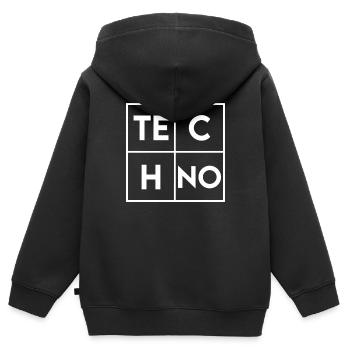 Techno - Kids Premium Organic Zip-up Hoodie - black - Back - AI Model Kid Male (0cm)