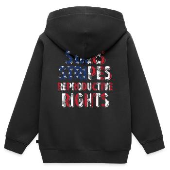 Stars Stripes Reproduktive Rechte 4. Juli - Kinder Premium Organic Zip Hoodie - Schwarz - Hinten - AI Model Kid Male (0cm)