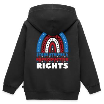 Stars Stripes Reproduktive Rechte 4. Juli - Kinder Premium Organic Zip Hoodie - Schwarz - Hinten - AI Model Kid Male (0cm)