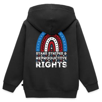 Stars Stripes Reproduktive Rechte Regenbogen 4. Juli - Kinder Premium Organic Zip Hoodie - Schwarz - Hinten - AI Model Kid Male (0cm)
