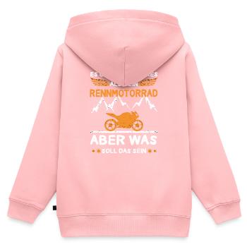 Gibt Wichtigeres Als Rennmotorrad Motorradfahrer - Kinder Premium Organic Zip Hoodie - Rosa - Hinten - AI Model Kid Female (0cm)