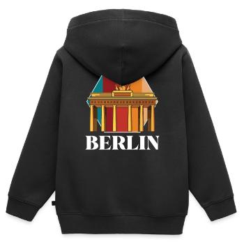 Berlin Brandenburg Gate in Germany - Kids Premium Organic Zip-up Hoodie - black - Back - AI Model Kid Male (0cm)