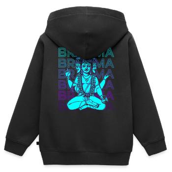 Brahma Ancien Dieu Mythologie Hindoue Cadeau - Sweat Premium à capuche zippé enfant bio - noir - Dos - AI Model Kid Male (0cm)
