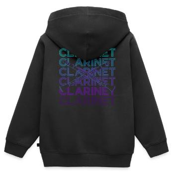 Clarinette Clarinette Clarinette Rétro Cadeau - Sweat Premium à capuche zippé enfant bio - noir - Dos - AI Model Kid Male (0cm)