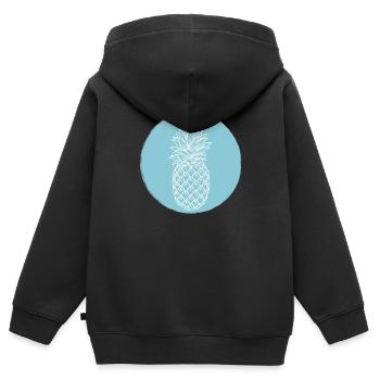 Ananas - Sweat Premium à capuche zippé enfant bio - noir - Dos - AI Model Kid Male (0cm)