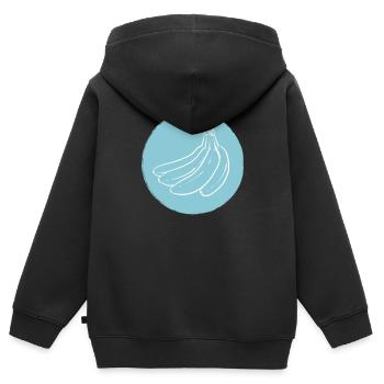 Banane - Kinder Premium Organic Zip Hoodie - Schwarz - Hinten - AI Model Kid Male (0cm)