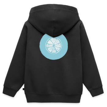 Orange lemon - Kids Premium Organic Zip-up Hoodie - black - Back - AI Model Kid Male (0cm)