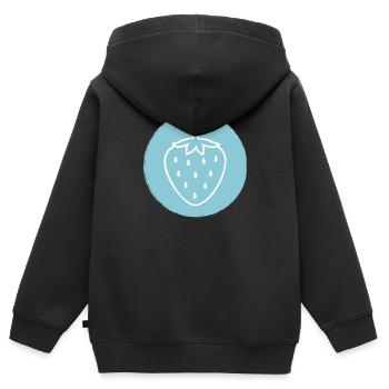 Fraise - Sweat Premium à capuche zippé enfant bio - noir - Dos - AI Model Kid Male (0cm)