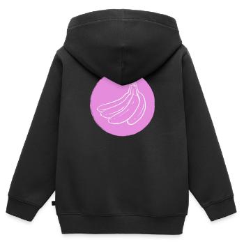 Banane - Kinder Premium Organic Zip Hoodie - Schwarz - Hinten - AI Model Kid Male (0cm)