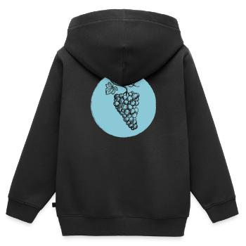 Traube - Kinder Premium Organic Zip Hoodie - Schwarz - Hinten - AI Model Kid Male (0cm)