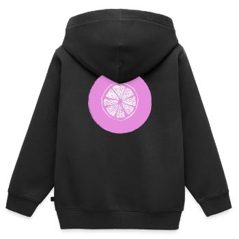 Orange lemon - Kids Premium Organic Zip-up Hoodie - black - Back - AI Model Kid Male (0cm)
