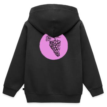 Traube - Kinder Premium Organic Zip Hoodie - Schwarz - Hinten - AI Model Kid Male (0cm)