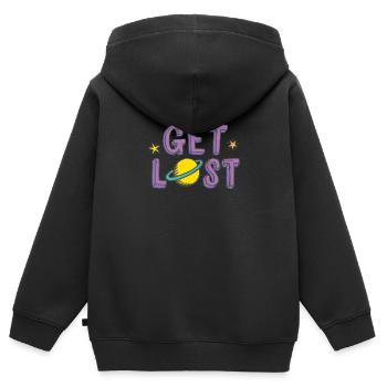 Get Lost - Kids Premium Organic Zip-up Hoodie - black - Back - AI Model Kid Male (0cm)