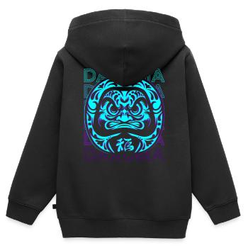 Daruma Puppe Japanische Puppe Retro Geschenk - Kinder Premium Organic Zip Hoodie - Schwarz - Hinten - AI Model Kid Male (0cm)