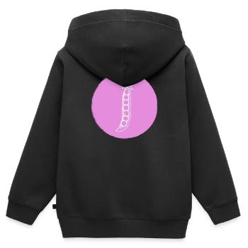 Pois - Sweat Premium à capuche zippé enfant bio - noir - Dos - AI Model Kid Male (0cm)