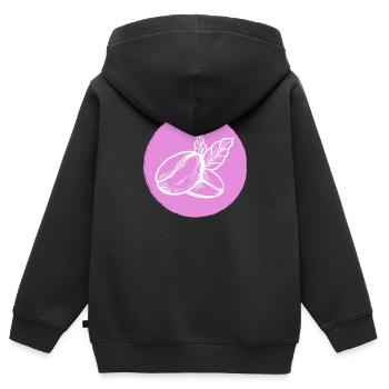 Café Grain de café - Sweat Premium à capuche zippé enfant bio - noir - Dos - AI Model Kid Male (0cm)