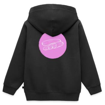 Gurke - Kinder Premium Organic Zip Hoodie - Schwarz - Hinten - AI Model Kid Male (0cm)