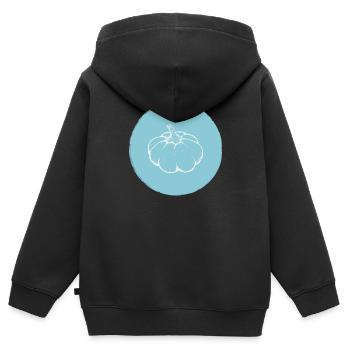 Kürbis - Kinder Premium Organic Zip Hoodie - Schwarz - Hinten - AI Model Kid Male (0cm)