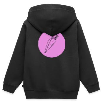 Karotte - Kinder Premium Organic Zip Hoodie - Schwarz - Hinten - AI Model Kid Male (0cm)