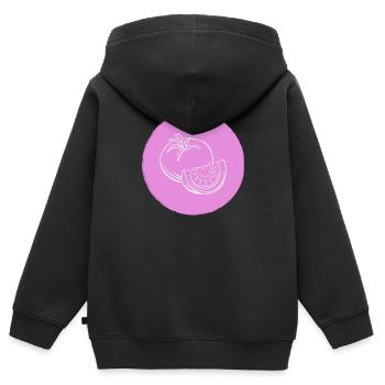 Tomate - Sweat Premium à capuche zippé enfant bio - noir - Dos - AI Model Kid Male (0cm)