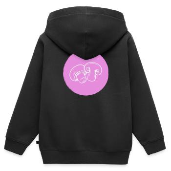 Pilze - Kinder Premium Organic Zip Hoodie - Schwarz - Hinten - AI Model Kid Male (0cm)