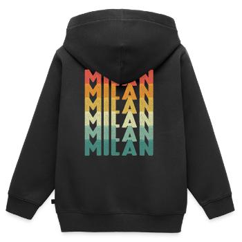 Mailand Retro Vintage Italien Mailänder Dom - Kinder Premium Organic Zip Hoodie - Schwarz - Hinten - AI Model Kid Male (0cm)
