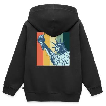 Statue of Liberty NYC Big Apple New York Liberty - Kids Premium Organic Zip-up Hoodie - black - Back - AI Model Kid Male (0cm)