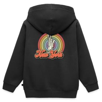 Statue de la Liberté de Big Apple New York NYC - Sweat Premium à capuche zippé enfant bio - noir - Dos - AI Model Kid Male (0cm)