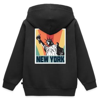 Freiheitsstatue New York Liberty Island Big Apple - Kinder Premium Organic Zip Hoodie - Schwarz - Hinten - AI Model Kid Male (0cm)