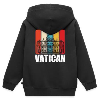 Église du Vatican Italie Rome - Sweat Premium à capuche zippé enfant bio - noir - Dos - AI Model Kid Male (0cm)