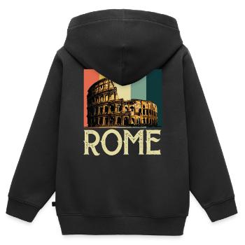 Colisée Gladiateurs romains Italie Antiquité - Sweat Premium à capuche zippé enfant bio - noir - Dos - AI Model Kid Male (0cm)