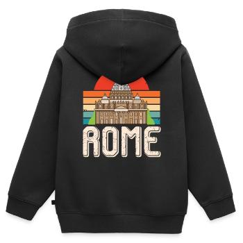Rom Vatikan Italien Römer Sunrise italienisch - Kinder Premium Organic Zip Hoodie - Schwarz - Hinten - AI Model Kid Male (0cm)