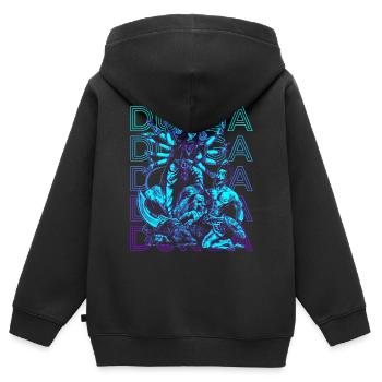 Durga Déesse hindoue Ancienne mythologie hindoue Geschen - Sweat Premium à capuche zippé enfant bio - noir - Dos - AI Model Kid Male (0cm)