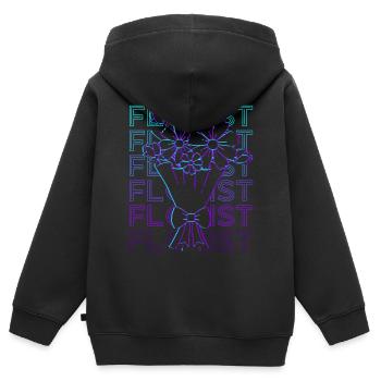 Florist Floristik Retro Geschenk - Kinder Premium Organic Zip Hoodie - Schwarz - Hinten - AI Model Kid Male (0cm)